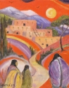Red Sky with Pueblo