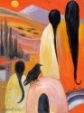 Pueblo Family with Raven