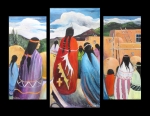 Pueblo Gathering (Triptych)