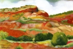 Red Cliffs With Green